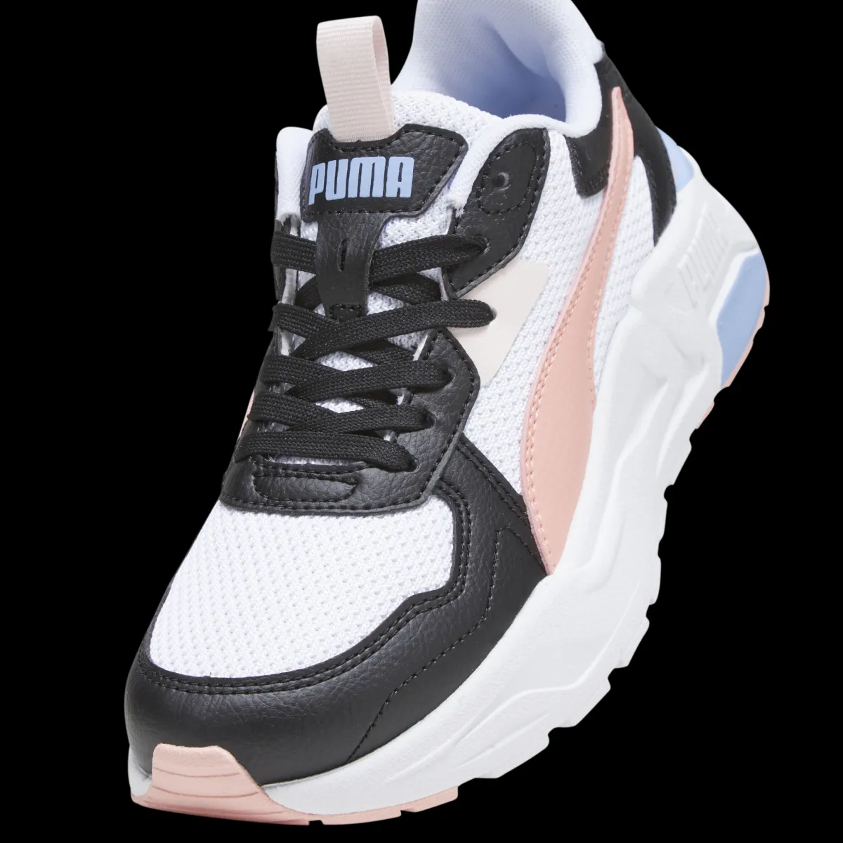 New Scarpe da ginnastica da ragazza bianche con inserti neri e rosa Trinity Lite Donna/Bambino Sneakers Sportive Bambina|Scarpe Ragazza