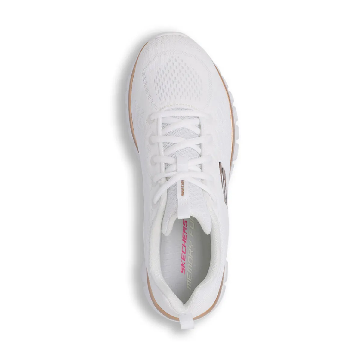 Scarpe da running bianche da Donna con logo dorato e Memory Foam Donna Scarpe Per Camminare|Scarpe Da Running