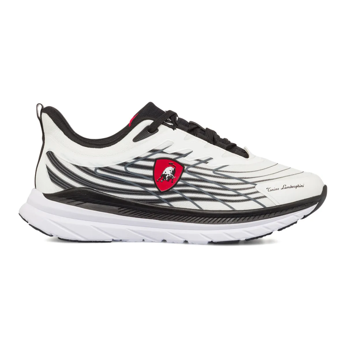 New Scarpe da running bianche da Uomo con dettagli neri e logo Uomo Scarpe Da Running|Scarpe Da Running Uomo