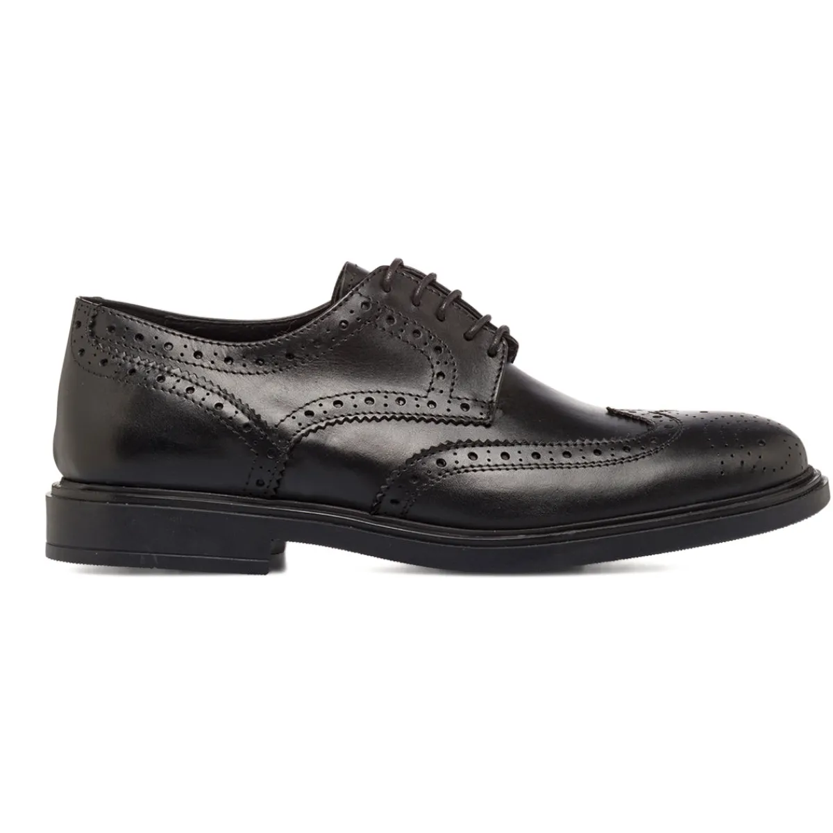 Discount Scarpe da Uomo Derby Brogue in Pelle Nera con Lacci Uomo Stringate Uomo