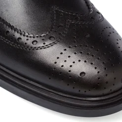 Discount Scarpe da Uomo Derby Brogue in Pelle Nera con Lacci Uomo Stringate Uomo