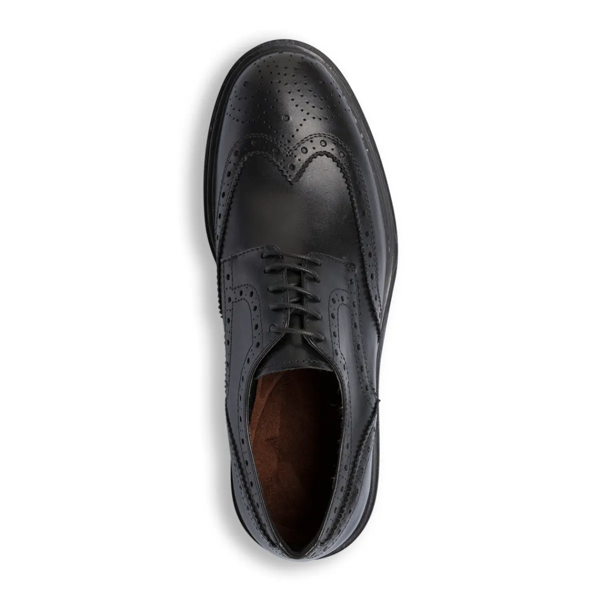 Discount Scarpe da Uomo Derby Brogue in Pelle Nera con Lacci Uomo Stringate Uomo