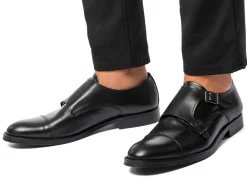 New Scarpe monk-strap nere eleganti in pelle con chiusura a doppia fibbia da uomo Uomo Scarpe Eleganti Uomo|Scarpe Cerimonia Uomo