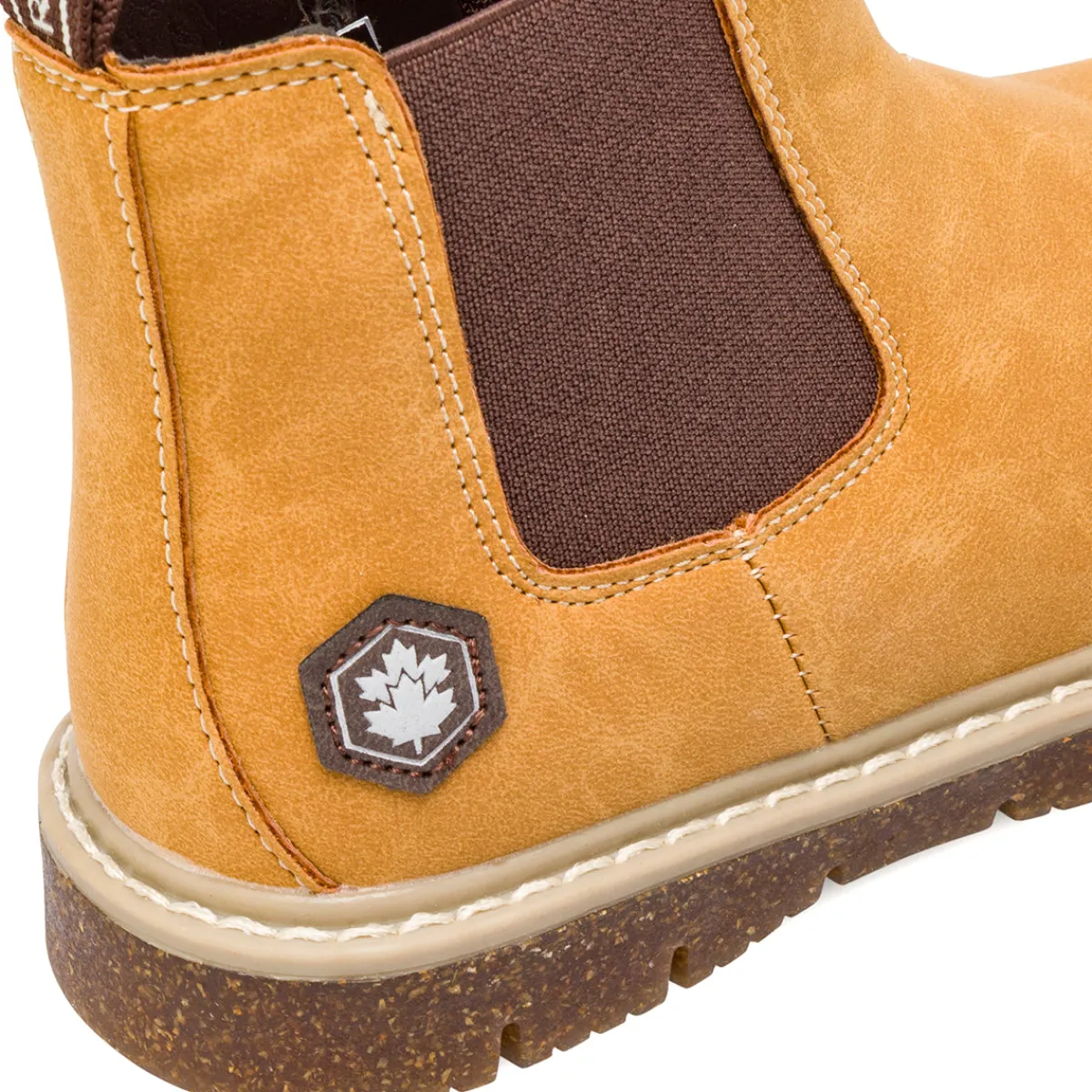 Scarponcini ocra da Ragazzo con elastico laterale Bambino Stivaletti Bambino