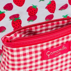 Set Beauty Case rosso con stampa fragole Donna Beauty Case E Trousse