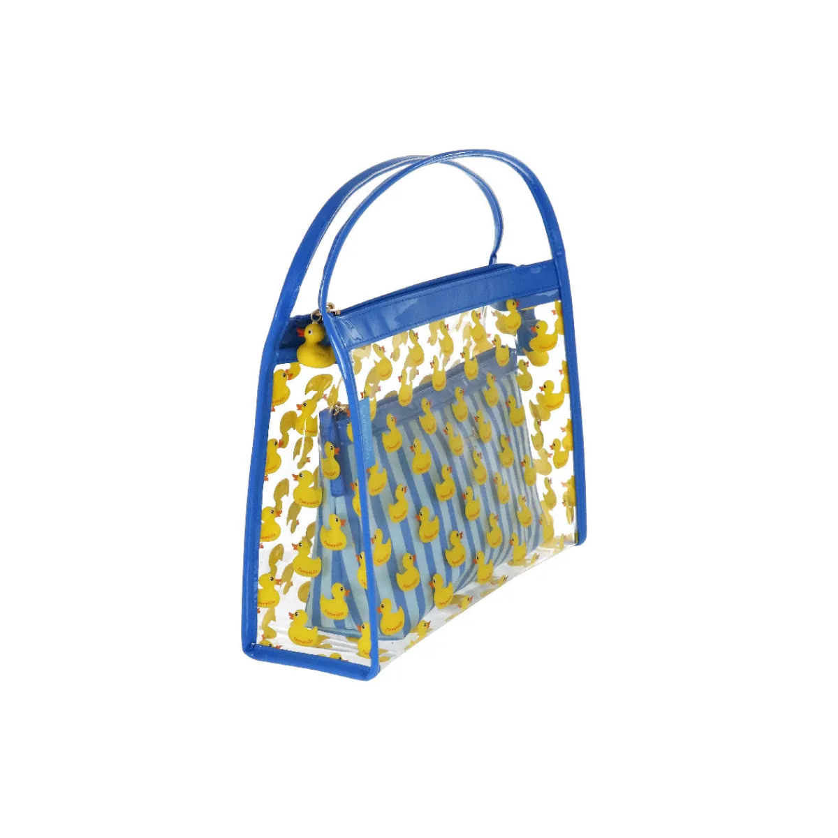 Best Set beauty case trasparente con stampa anatroccoli blu da Donna Donna Beauty Case E Trousse