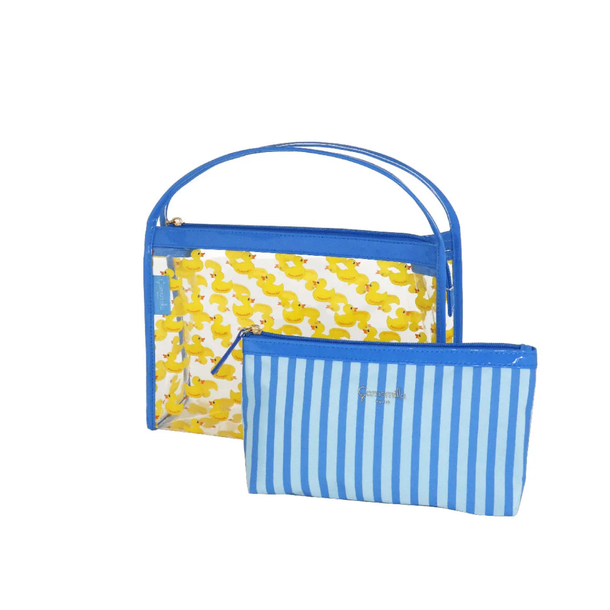 Best Set beauty case trasparente con stampa anatroccoli blu da Donna Donna Beauty Case E Trousse