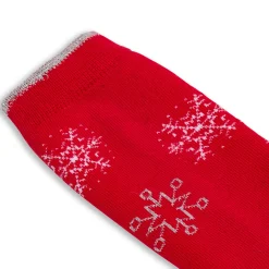 Outlet Set da 2 paia di calzini antiscivolo natalizi blu e rossi da donna con ricamo Fiocchi di Neve Donna Calzini Donna