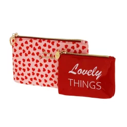 Outlet Set due Trousse rosa e rosse da Donna Donna Beauty Case E Trousse