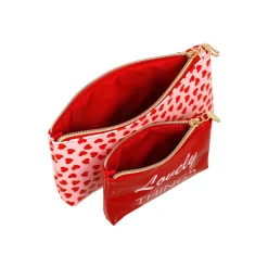 Outlet Set due Trousse rosa e rosse da Donna Donna Beauty Case E Trousse