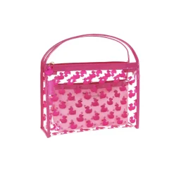 Hot Set Necessaire fuxia da Donna con stampa anatre Donna Beauty Case E Trousse