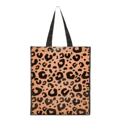 Outlet Shopper media animalier nera con fantasia leopardata Donna Shoppers