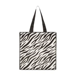Shopper piccola animalier nera con fantasia zebrata Donna Shoppers