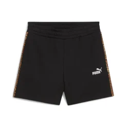 Clearance Shorts neri da Donna con banda leopardata ESS GRAPHIC ANIMAL Donna Abbigliamento Puma|Gonne E Pantaloni