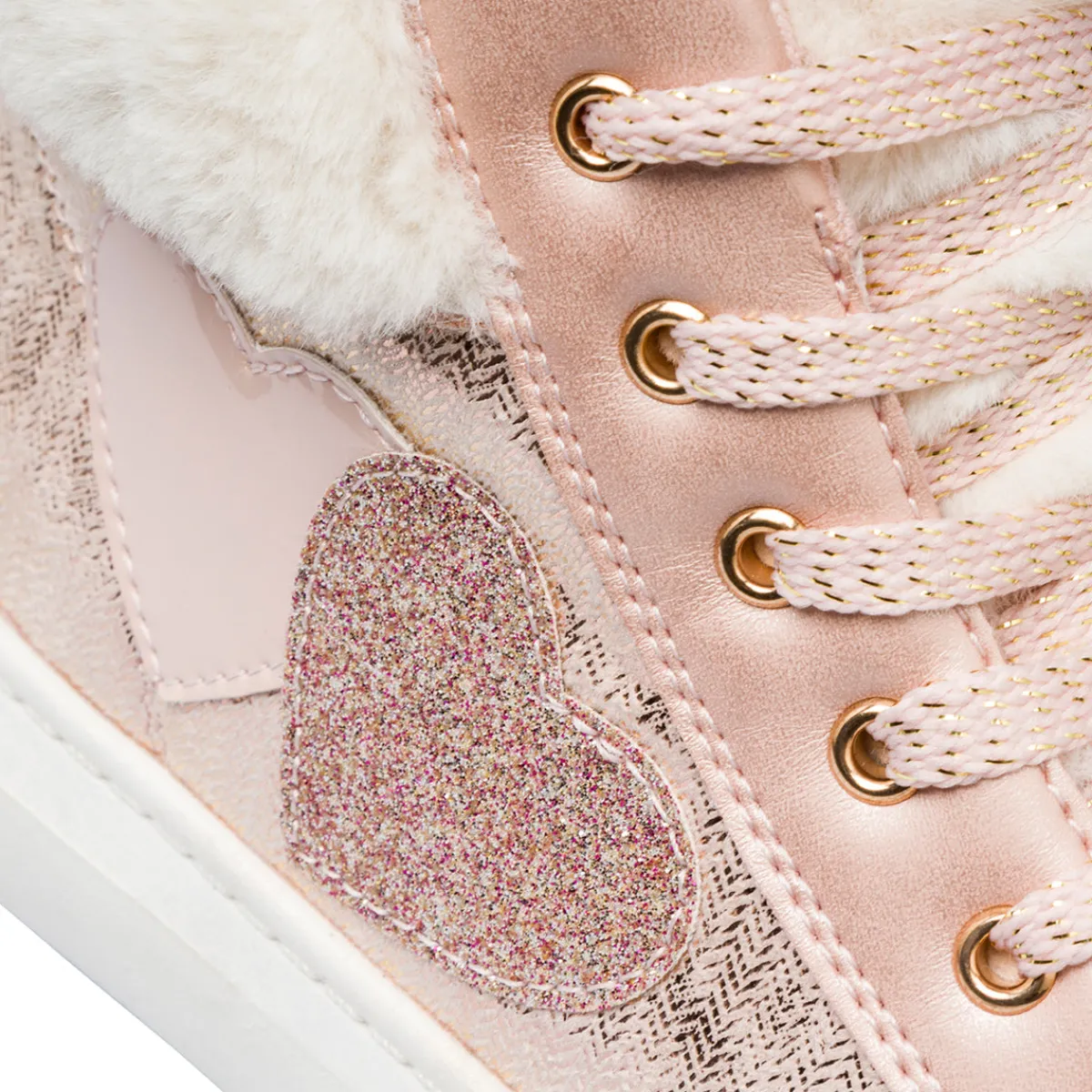 Sneakers alta rosa metal da bambina Bambino Sneakers Bambina