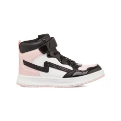 Outlet Sneakers alte bianche con dettagli rosa e nero da bambina Bambino Sneakers Bambina|Scarpe Con Strappo Bambina