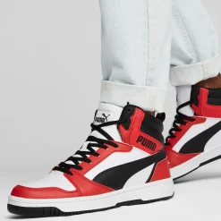 Outlet Sneakers alte bianche da uomo con dettagli rossi e neri Rebound v6 Uomo Sneakers|Sneakers Sport Uomo