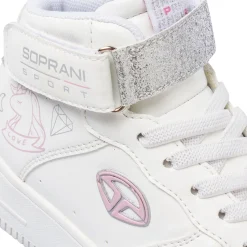 Hot Sneakers alte bianche da Bambina con dettagli glitter Bambino Sneakers Bambina|Scarpe Con Strappo Bambina