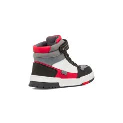 Online Sneakers alte bianche da ragazzo con dettagli grigio neri e rossi Bambino Sneakers Bambino|Scarpe Ragazzo