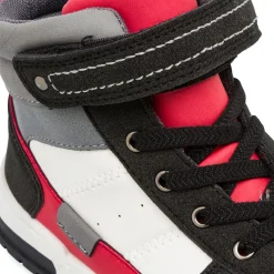 Online Sneakers alte bianche da ragazzo con dettagli grigio neri e rossi Bambino Sneakers Bambino|Scarpe Ragazzo