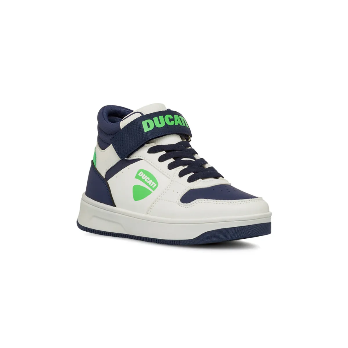 Sale Sneakers alte bianche e blu da Ragazzo con logo Bambino Sneakers Sportive Bambino|Scarpe Sportive