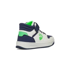 Sale Sneakers alte bianche e blu da Ragazzo con logo Bambino Sneakers Sportive Bambino|Scarpe Sportive