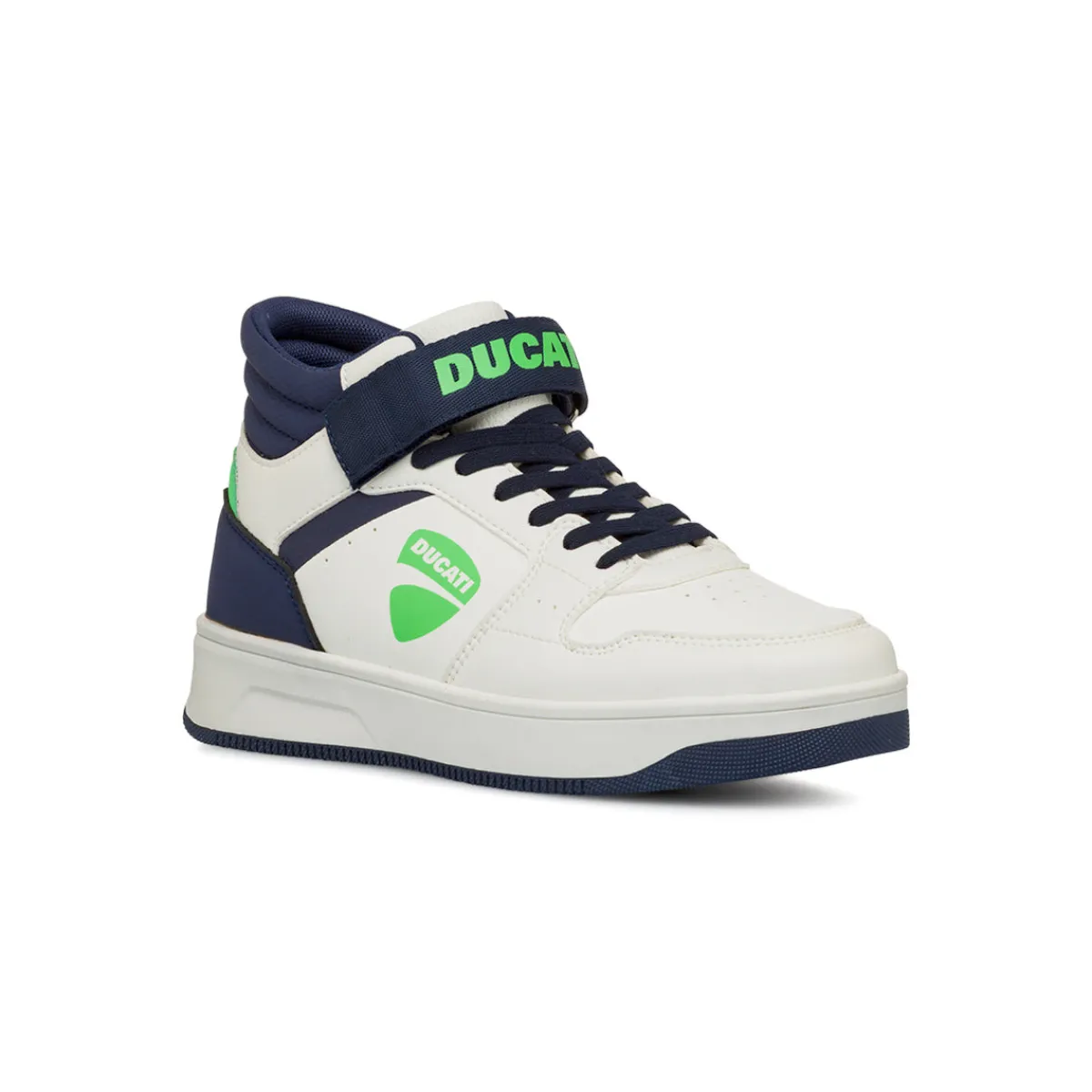 Online Sneakers alte bianche e blu da Ragazzo con strappo Donna/Bambino Sneakers Sportive Bambino|Scarpe Ragazzo