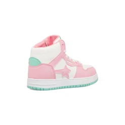 Discount Sneakers alte bianco da ragazza con dettagli rosa e turchese Bambino Sneakers Bambina|Scarpe Ragazza