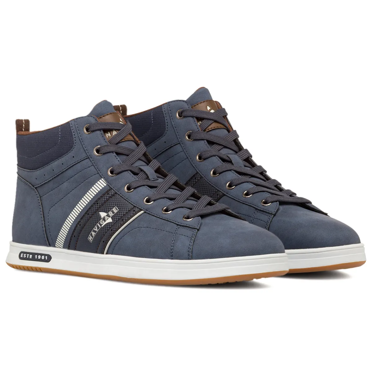 Hot Sneakers alte blu da Uomo con logo laterale Uomo Sneakers Uomo