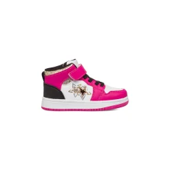 Clearance Sneakers alte da bambina bianche e fucsia con inserti neri e glitter Bambino Sneakers Bambina|Scarpe Con Strappo Bambina