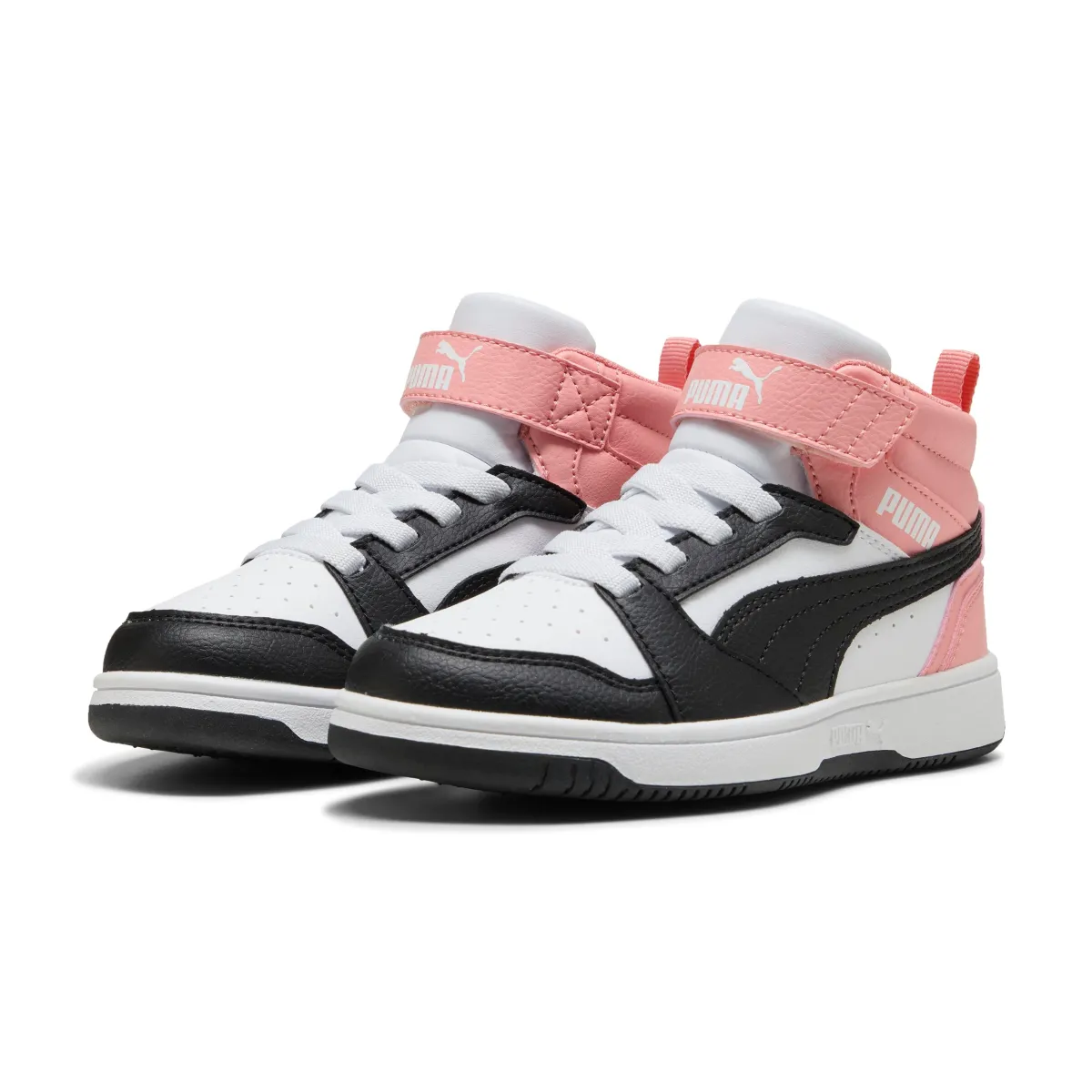 New Sneakers Alte da Bambina e Ragazza Bianche con dettagli rosa Rebound V6 Mid Bambino Sneakers Sportive Bambina|Scarpe Ragazza