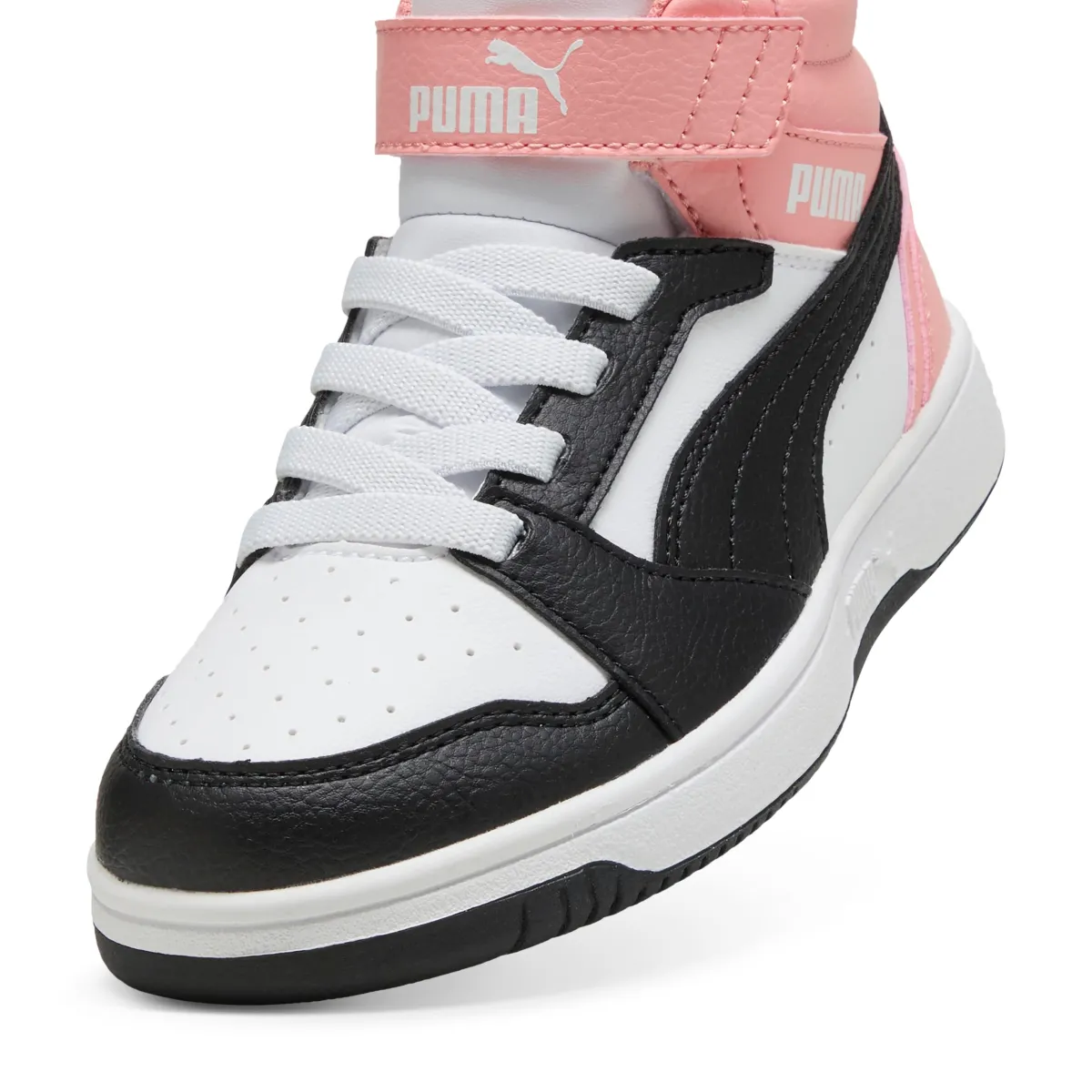 New Sneakers Alte da Bambina e Ragazza Bianche con dettagli rosa Rebound V6 Mid Bambino Sneakers Sportive Bambina|Scarpe Ragazza