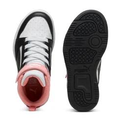 New Sneakers Alte da Bambina e Ragazza Bianche con dettagli rosa Rebound V6 Mid Bambino Sneakers Sportive Bambina|Scarpe Ragazza