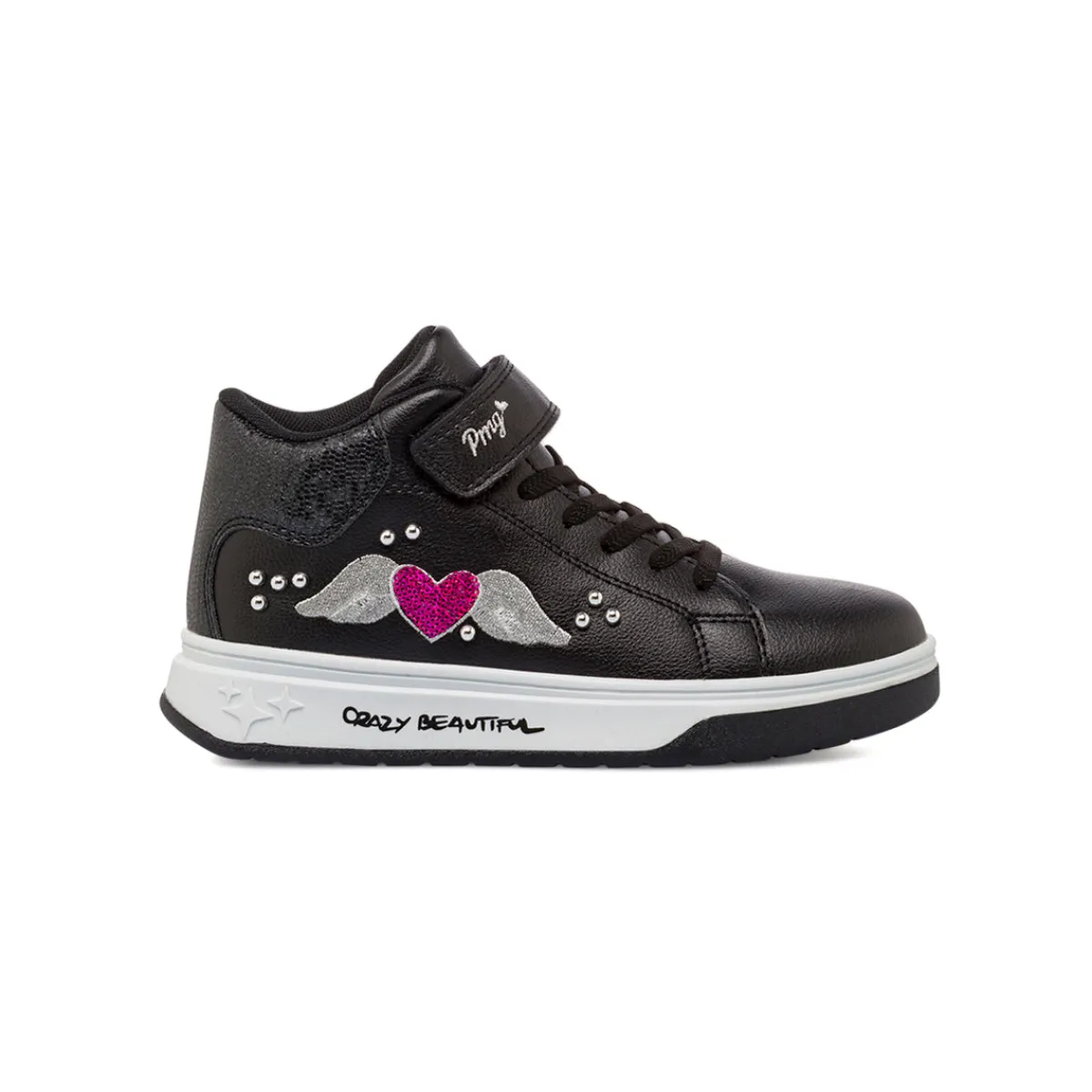 Online Sneakers alte da bambina nere con cuore glitter Bambino Sneakers Bambina|Scarpe Con Strappo Bambina