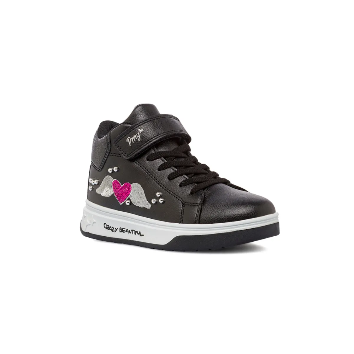 Online Sneakers alte da bambina nere con cuore glitter Bambino Sneakers Bambina|Scarpe Con Strappo Bambina
