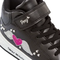 Online Sneakers alte da bambina nere con cuore glitter Bambino Sneakers Bambina|Scarpe Con Strappo Bambina