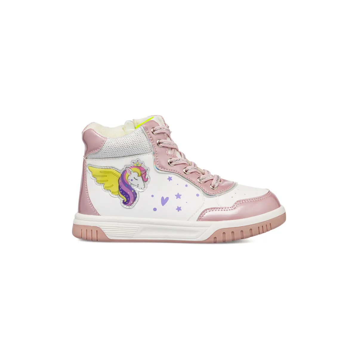New Sneakers alte da bambina bianche e rosa con dettagli unicorno Bambino Sneakers Bambina