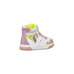 New Sneakers alte da bambina bianche e rosa con dettagli unicorno Bambino Sneakers Bambina