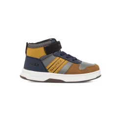 Sneakers alte da bambino grigie e blu navy con logo Bambino Sneakers Bambino|Scarpe Con Strappo Bambino