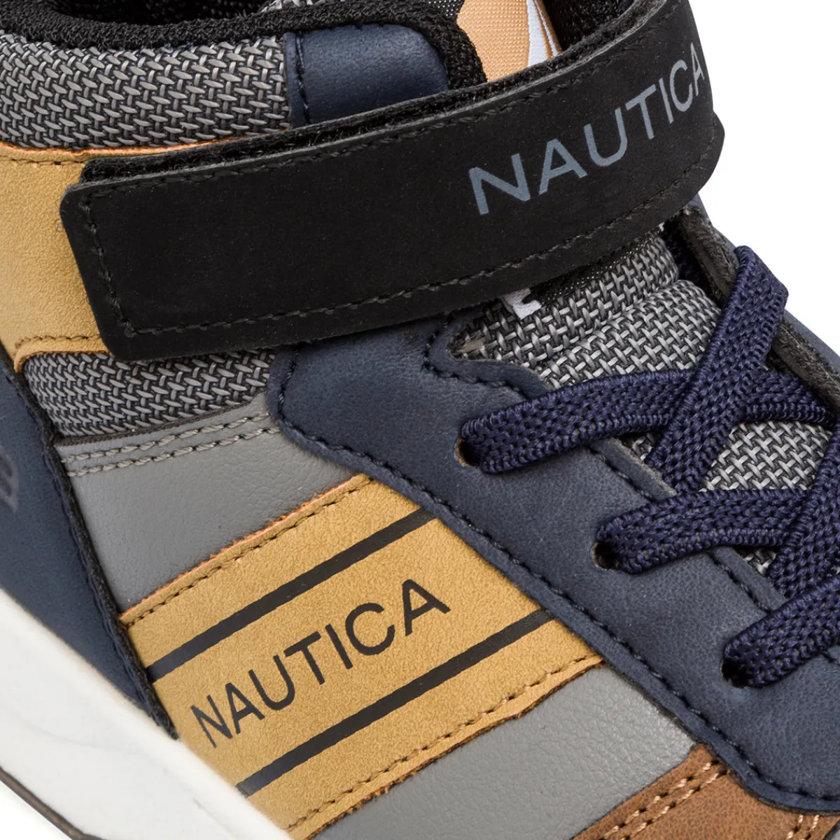 Sneakers alte da bambino grigie e blu navy con logo Bambino Sneakers Bambino|Scarpe Con Strappo Bambino