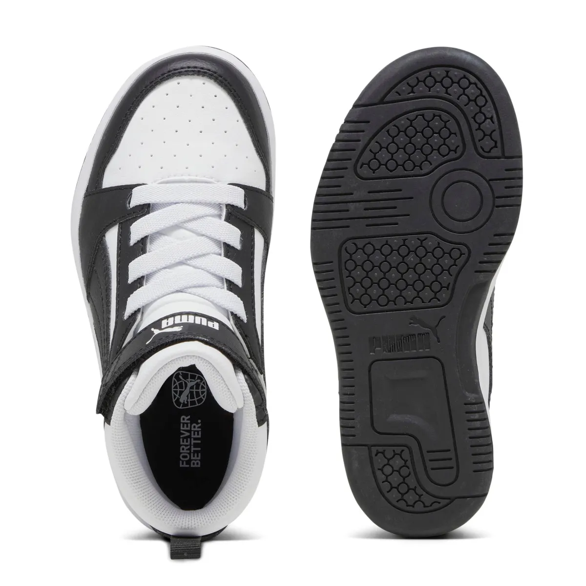 Sale Sneakers alte da bambino bianche con dettagli neri e grigi Rebound V6 Bambino Scarpe Sportive Da Bambino|Scarpe Sportive