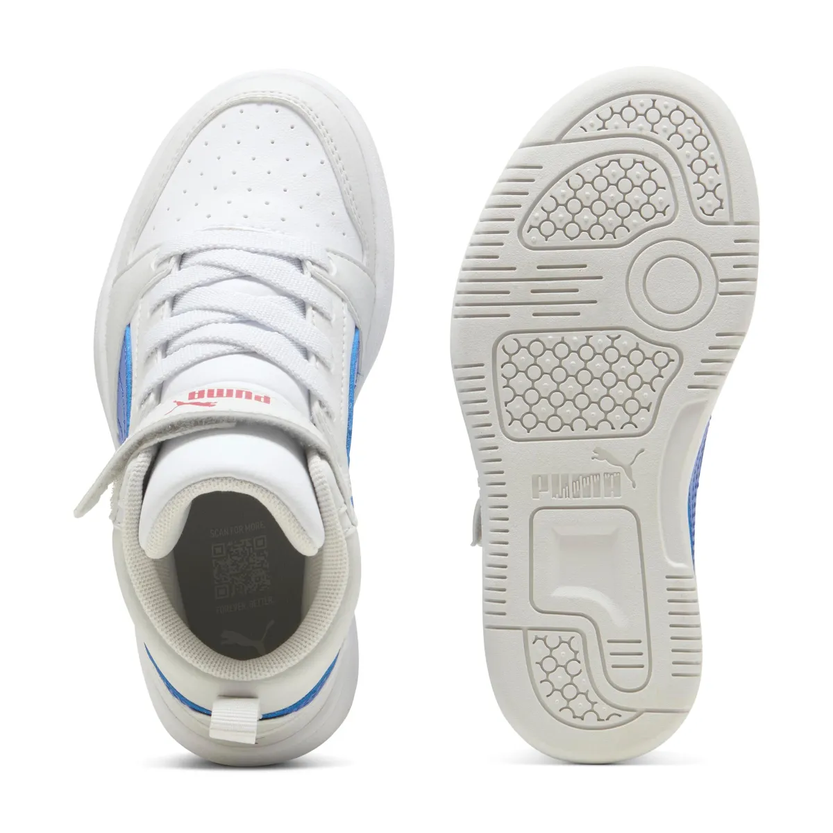 New Sneakers alte da bambino bianche con dettaglio blu e con logo Rebound V6 Mid Bambino Scarpe Sportive|Sneakers Sportive Bambino