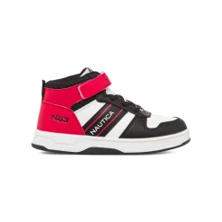 Clearance Sneakers alte da bambino bianche con dettagli rossi e neri con logo Bambino Sneakers Bambino|Scarpe Con Strappo Bambino