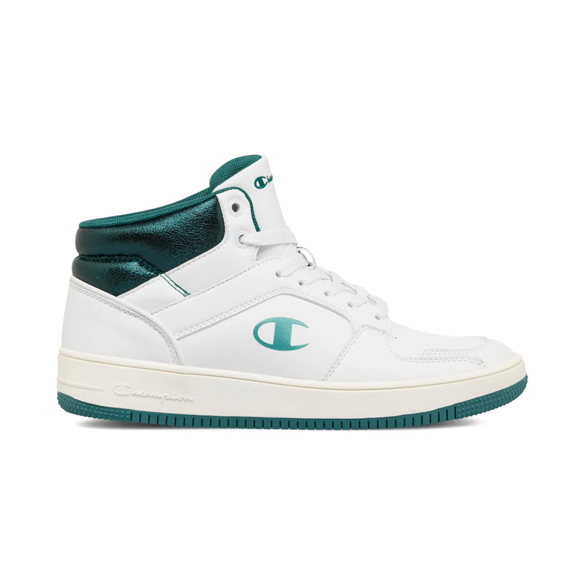 Outlet Sneakers alte da donna bianche con dettagli verde metallizzato Mid Foil Donna Sneakers|Sneakers Sport