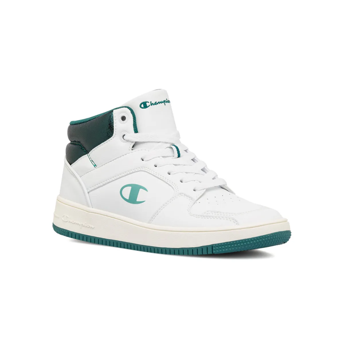 Outlet Sneakers alte da donna bianche con dettagli verde metallizzato Mid Foil Donna Sneakers|Sneakers Sport