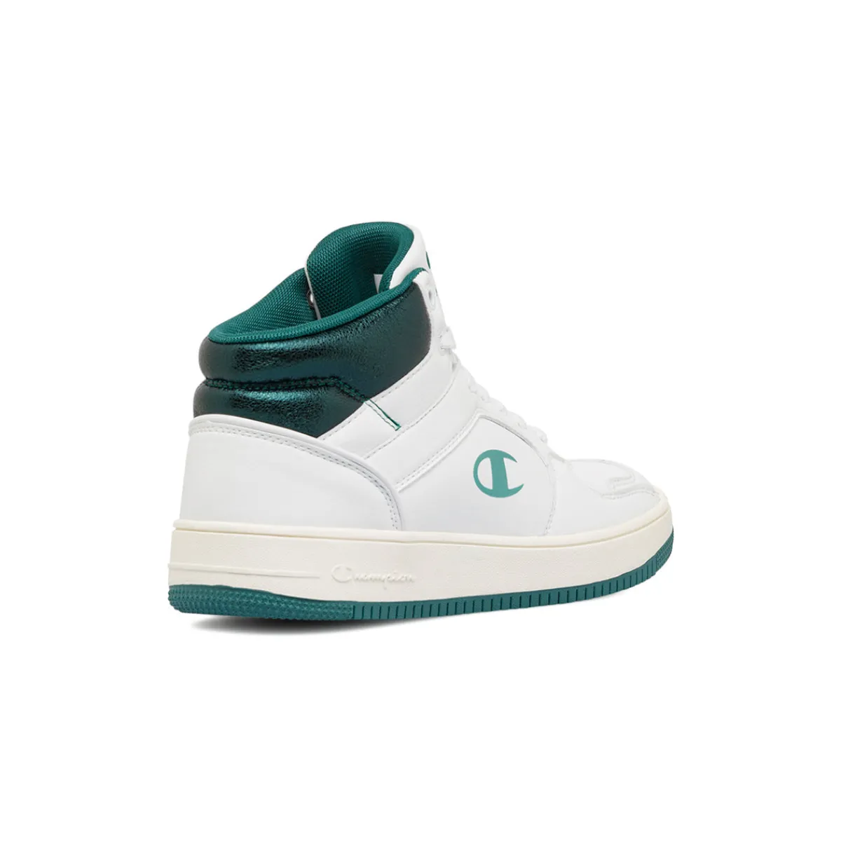 Outlet Sneakers alte da donna bianche con dettagli verde metallizzato Mid Foil Donna Sneakers|Sneakers Sport