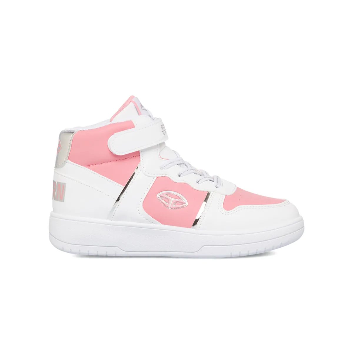 Hot Sneakers alte da ragazza bianche con dettagli rosa e laminati Bambino Sneakers Sportive Bambina|Scarpe Ragazza
