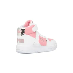Hot Sneakers alte da ragazza bianche con dettagli rosa e laminati Bambino Sneakers Sportive Bambina|Scarpe Ragazza