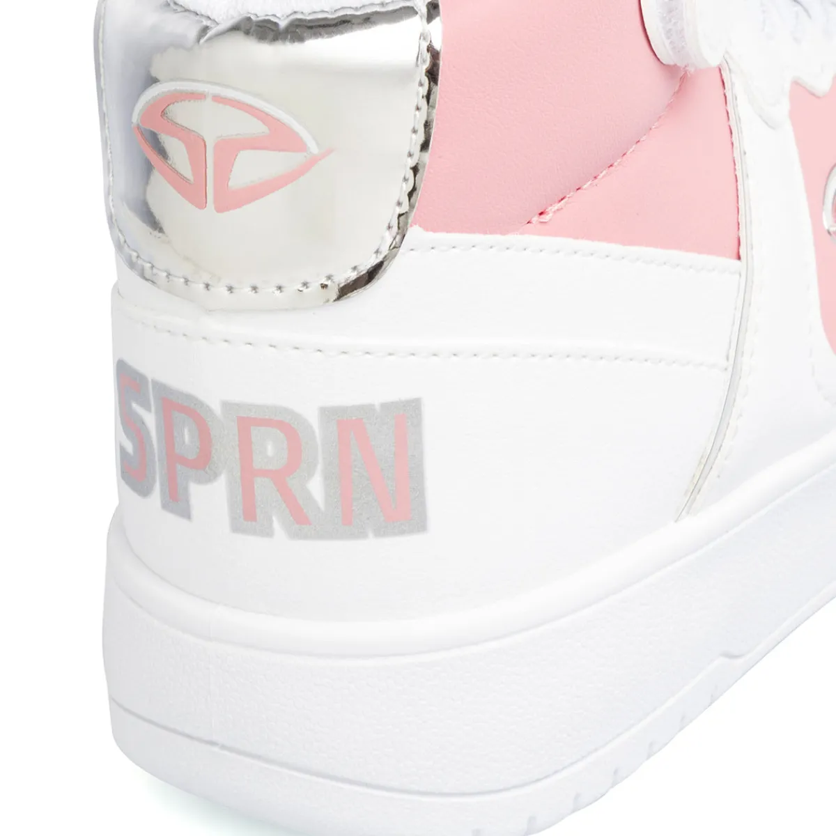 Hot Sneakers alte da ragazza bianche con dettagli rosa e laminati Bambino Sneakers Sportive Bambina|Scarpe Ragazza