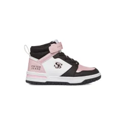 Best Sneakers alte da ragazza bianche e rosa con dettagli neri Bambino Sneakers Bambina|Scarpe Ragazza